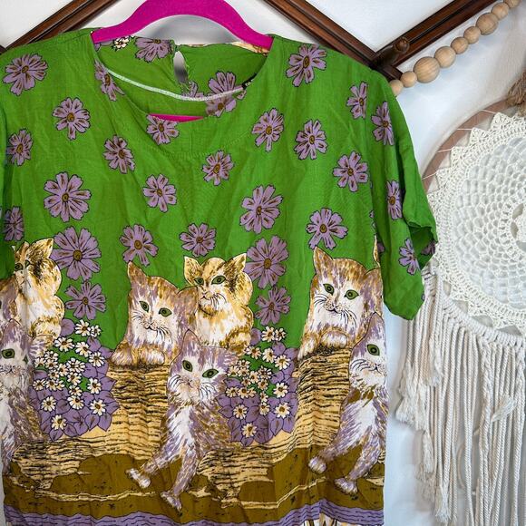 Vintage Aladdin Batik Cat Graphic Blouse - Picture 3 of 6